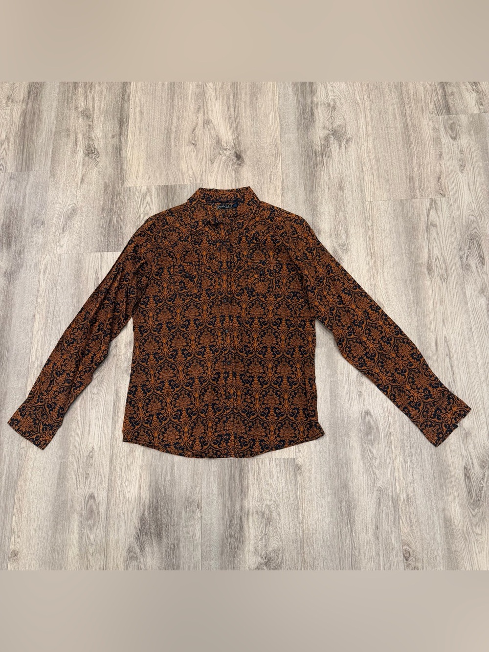 Cruel Girl Western Paisley Snap Button Shirt Large 100% Cotton‎